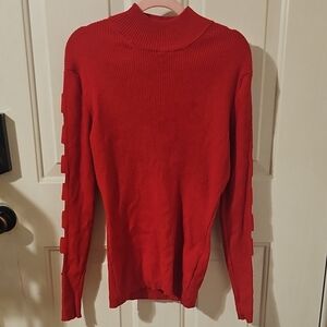 Red Arm Cut Out Sweater